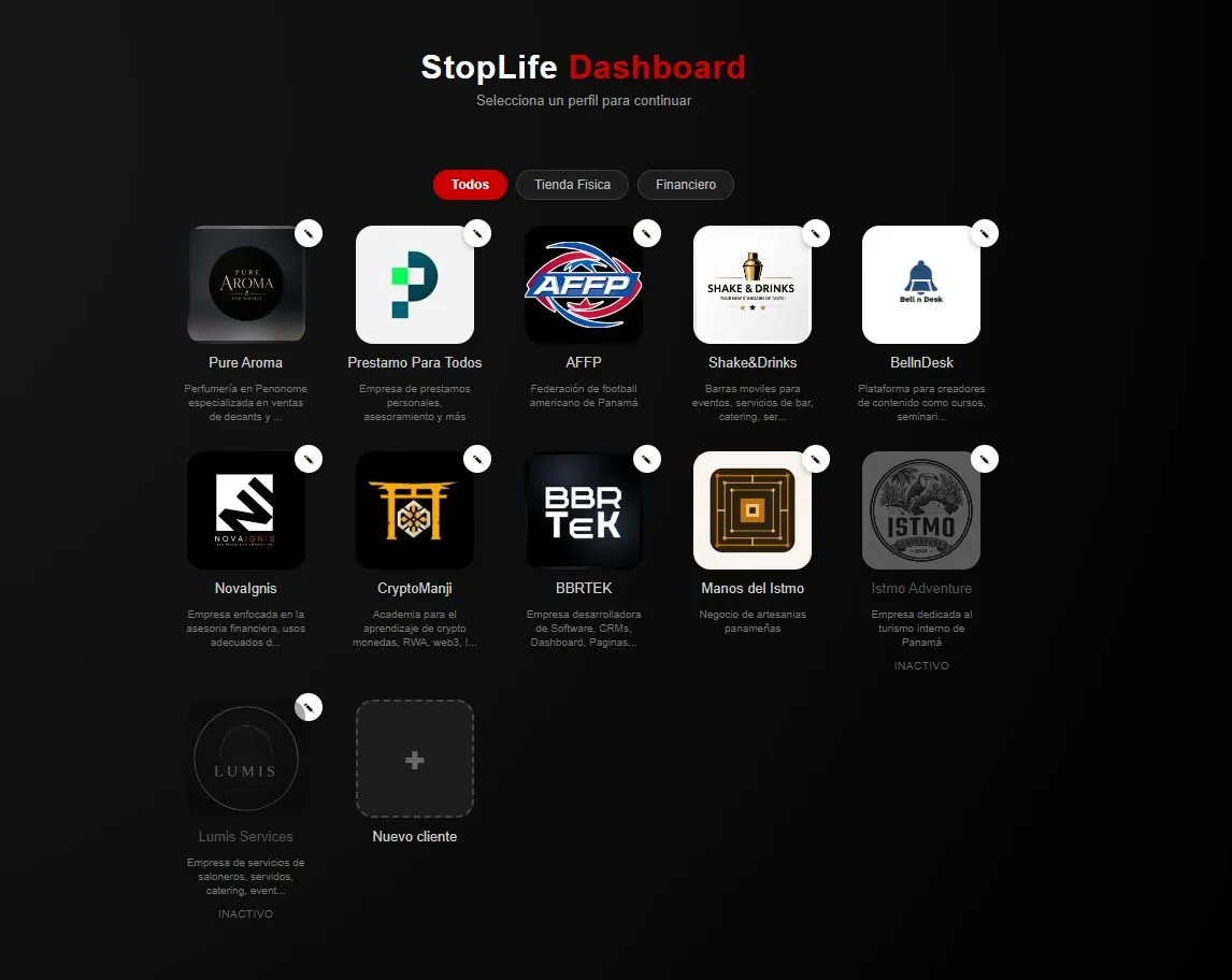 Portal de clientes de StopLife